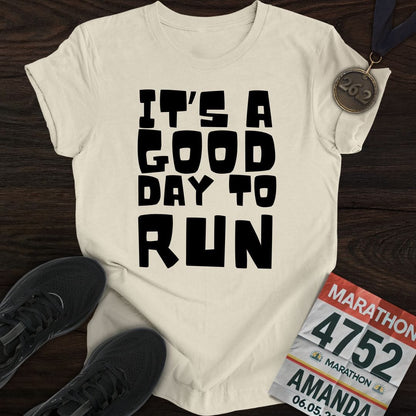 Printify T-Shirt Sand / S Good Day To Run T-shirt