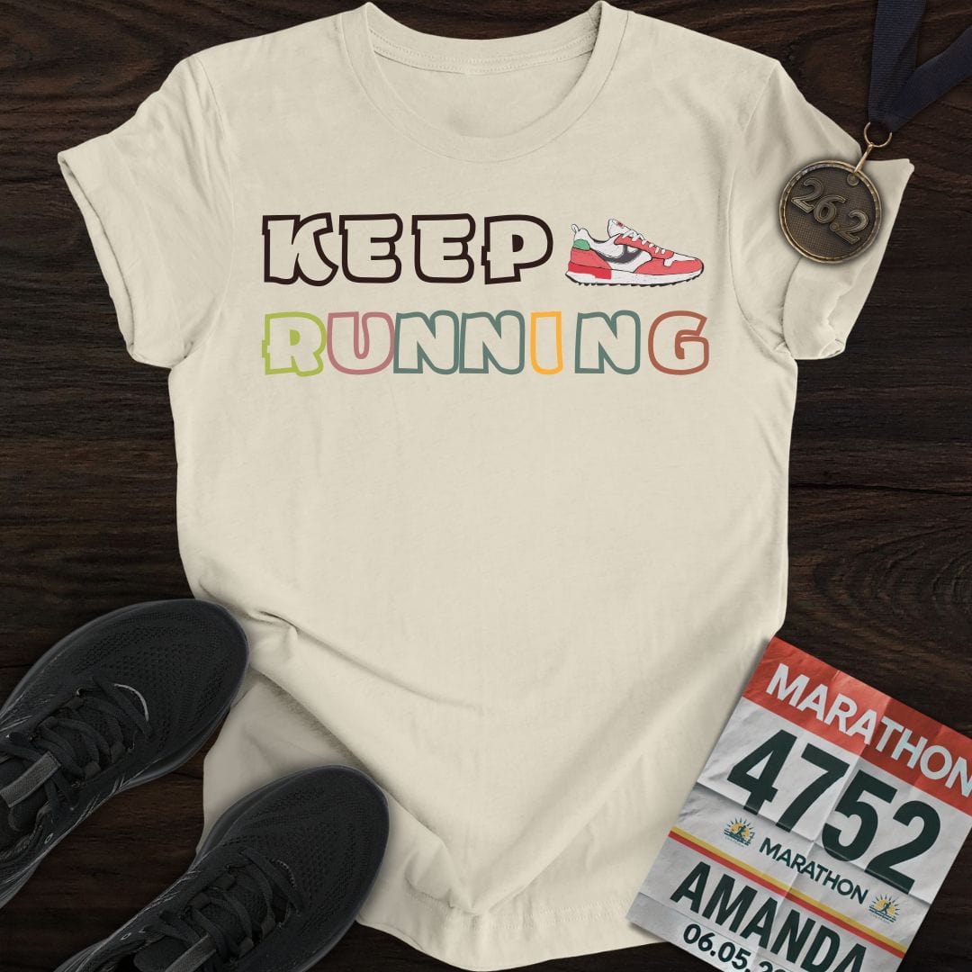 Printify T-Shirt Sand / S Keep Running T-Shirt