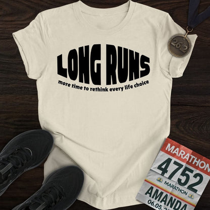 Printify T-Shirt Sand / S Long Runs T-shirt