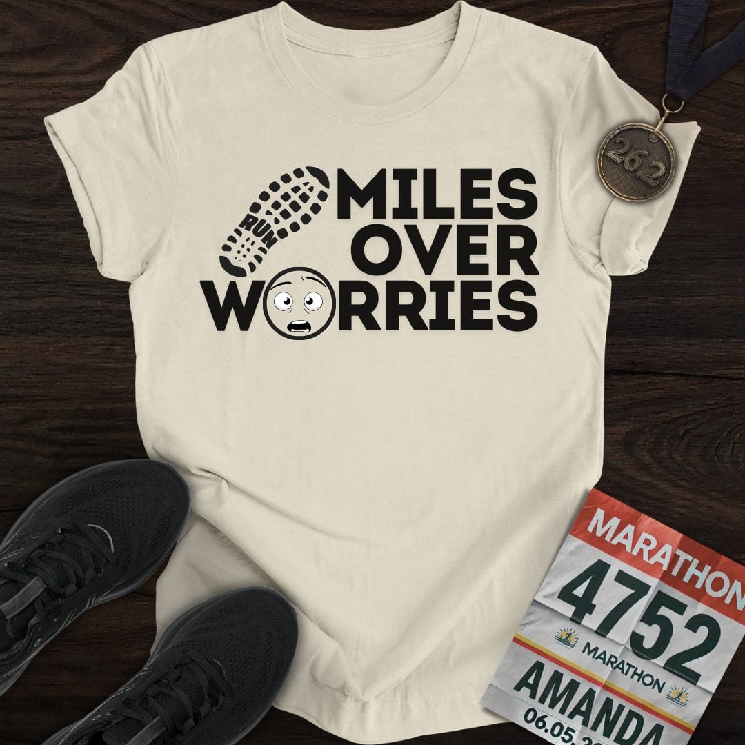 Printify T-Shirt Sand / S Miles Over Worries