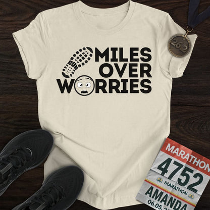 Printify T-Shirt Sand / S Miles Over Worries