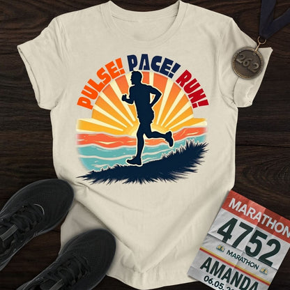 Printify T-Shirt Sand / S Pulse! Pace! Run! T-shirt