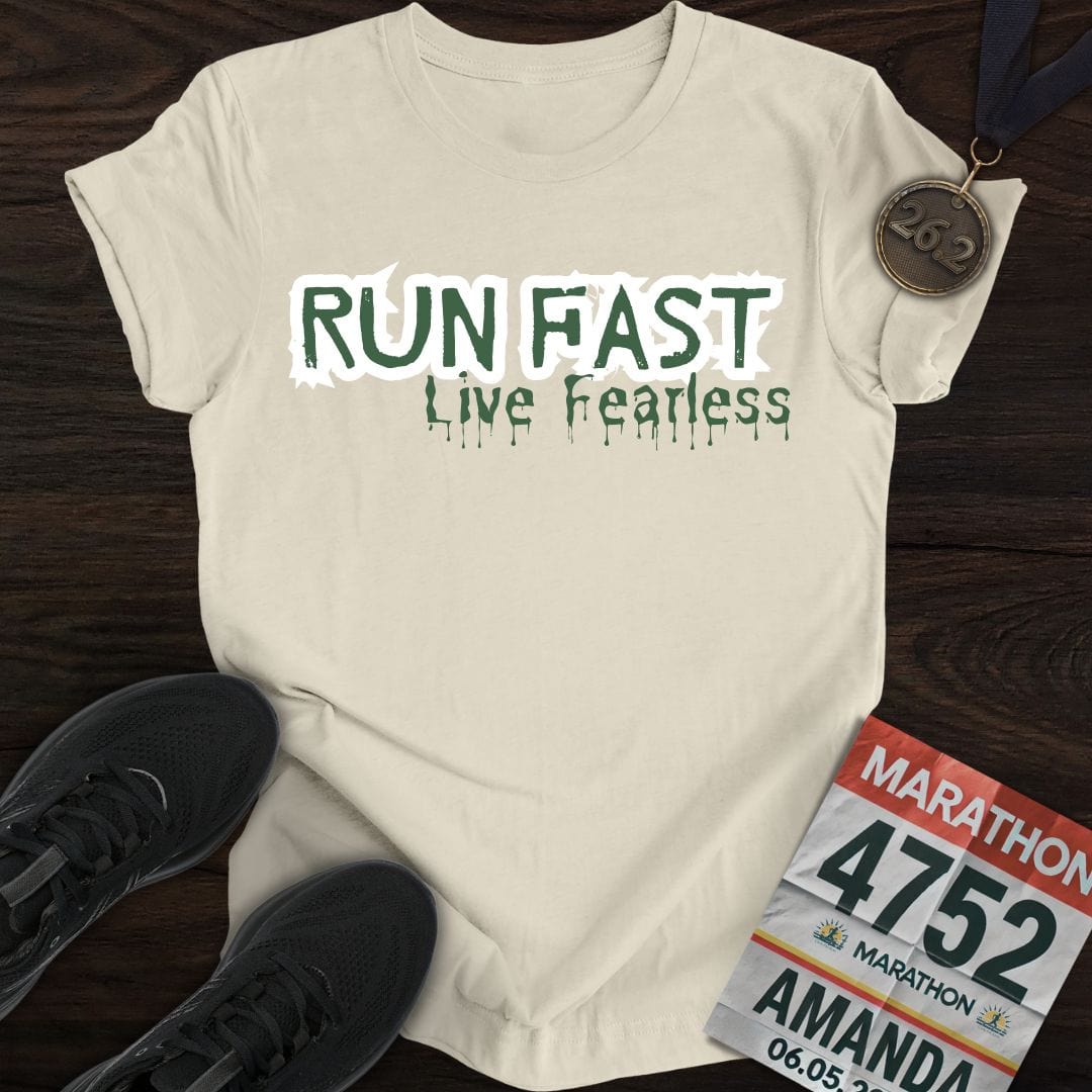 Printify T-Shirt Sand / S Run Fast Live Fearless T-Shirt