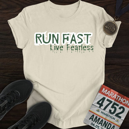 Printify T-Shirt Sand / S Run Fast Live Fearless T-Shirt