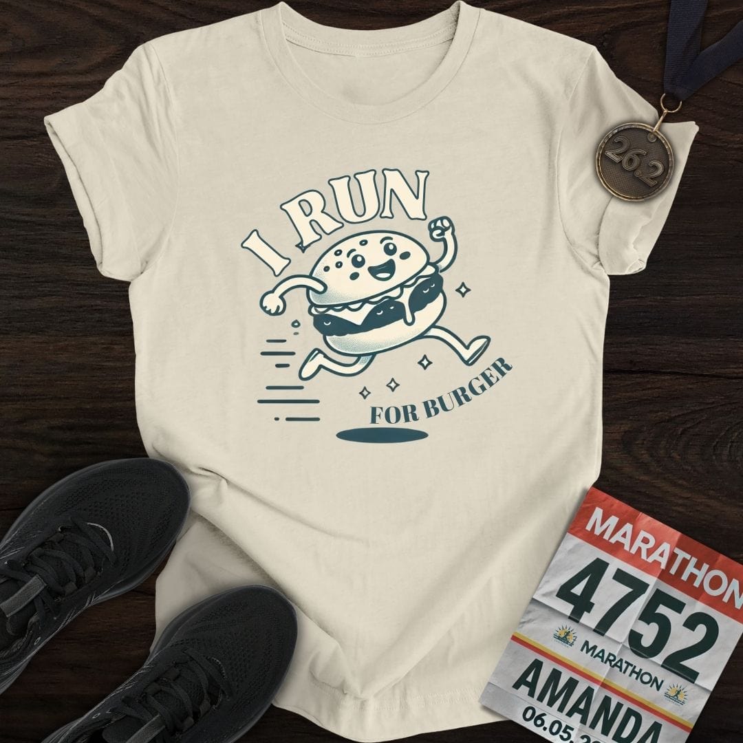Printify T-Shirt Sand / S Run For Burger T-Shirt