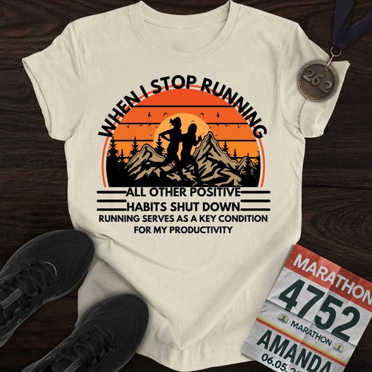 Printify T-Shirt Sand / S Run For Positive Habits T-shirt