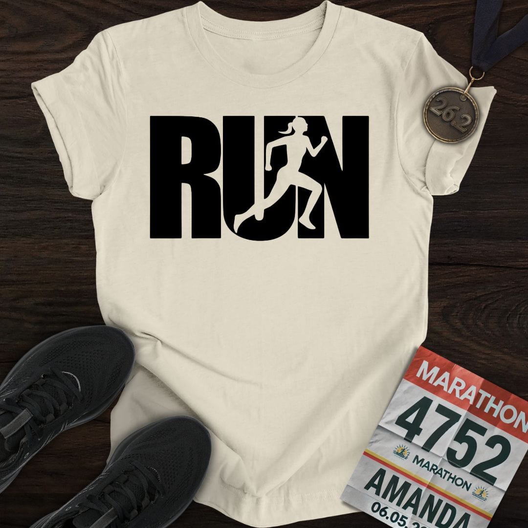 Printify T-Shirt Sand / S Run Girl T-shirt