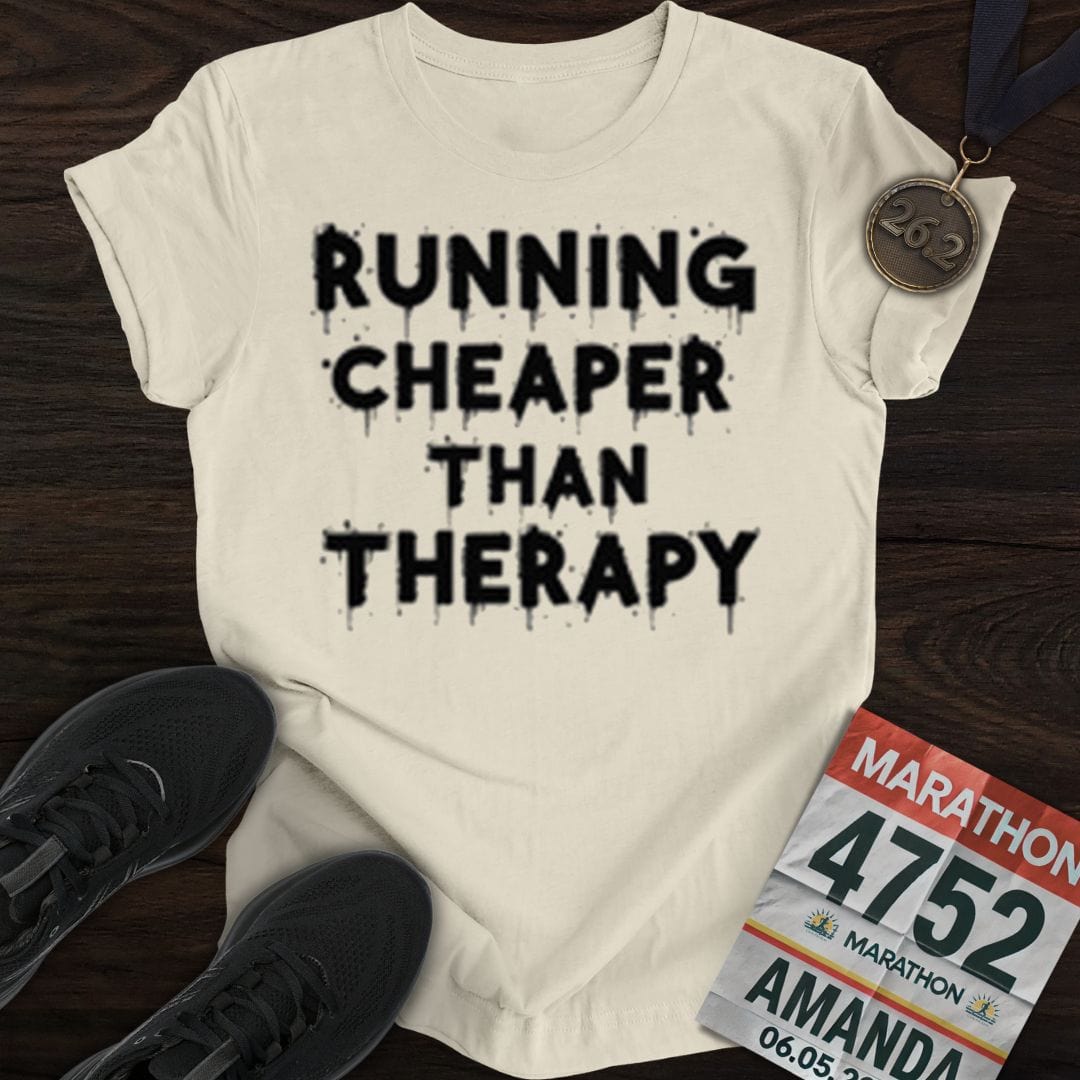 Printify T-Shirt Sand / S Run Or Go Therapy T-shirt