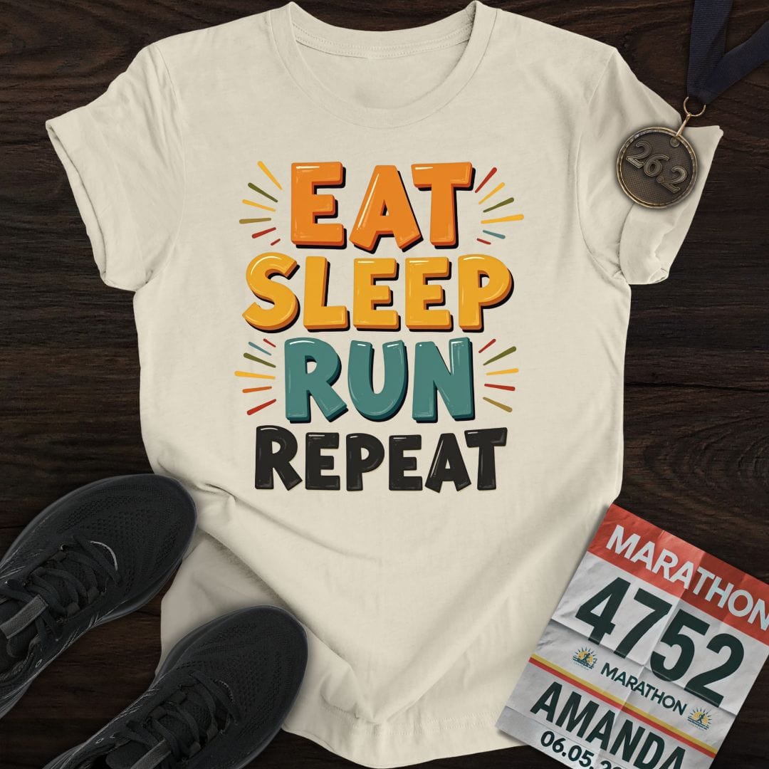 Printify T-Shirt Sand / S Run Repeat Run T-shirt