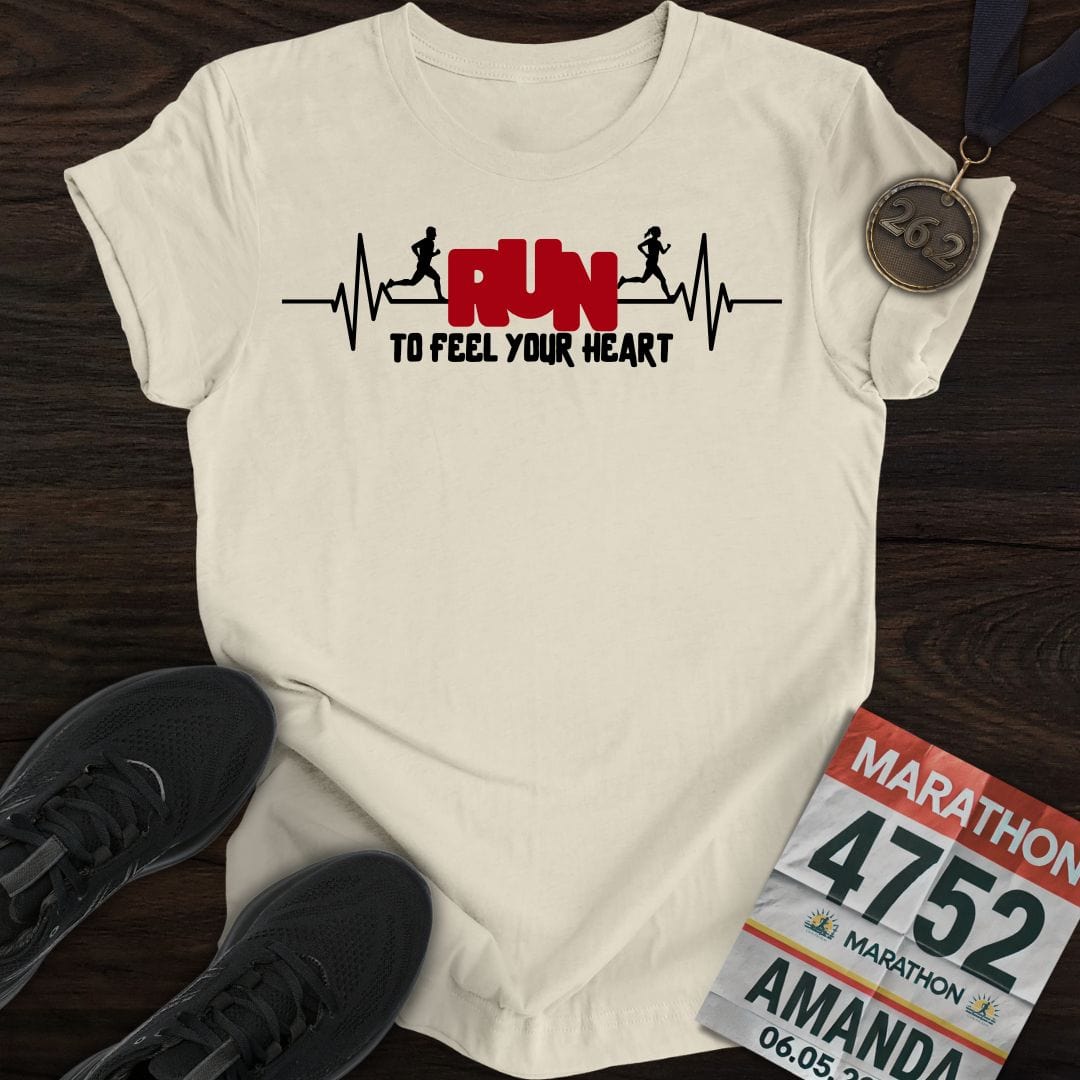 Printify T-Shirt Sand / S Run to Feel Your Heart T-shirt