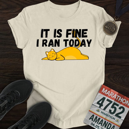 Printify T-Shirt Sand / S Run Today - Like A Cat T-shirt