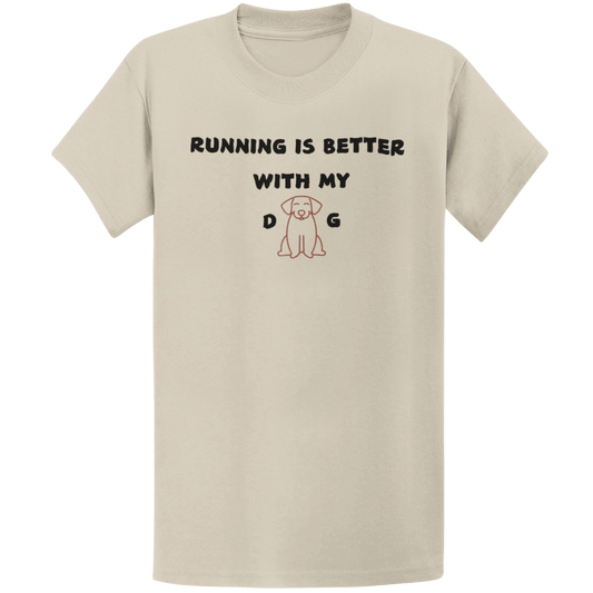 Printify T-Shirt Sand / S Run With Dog T-Shirt