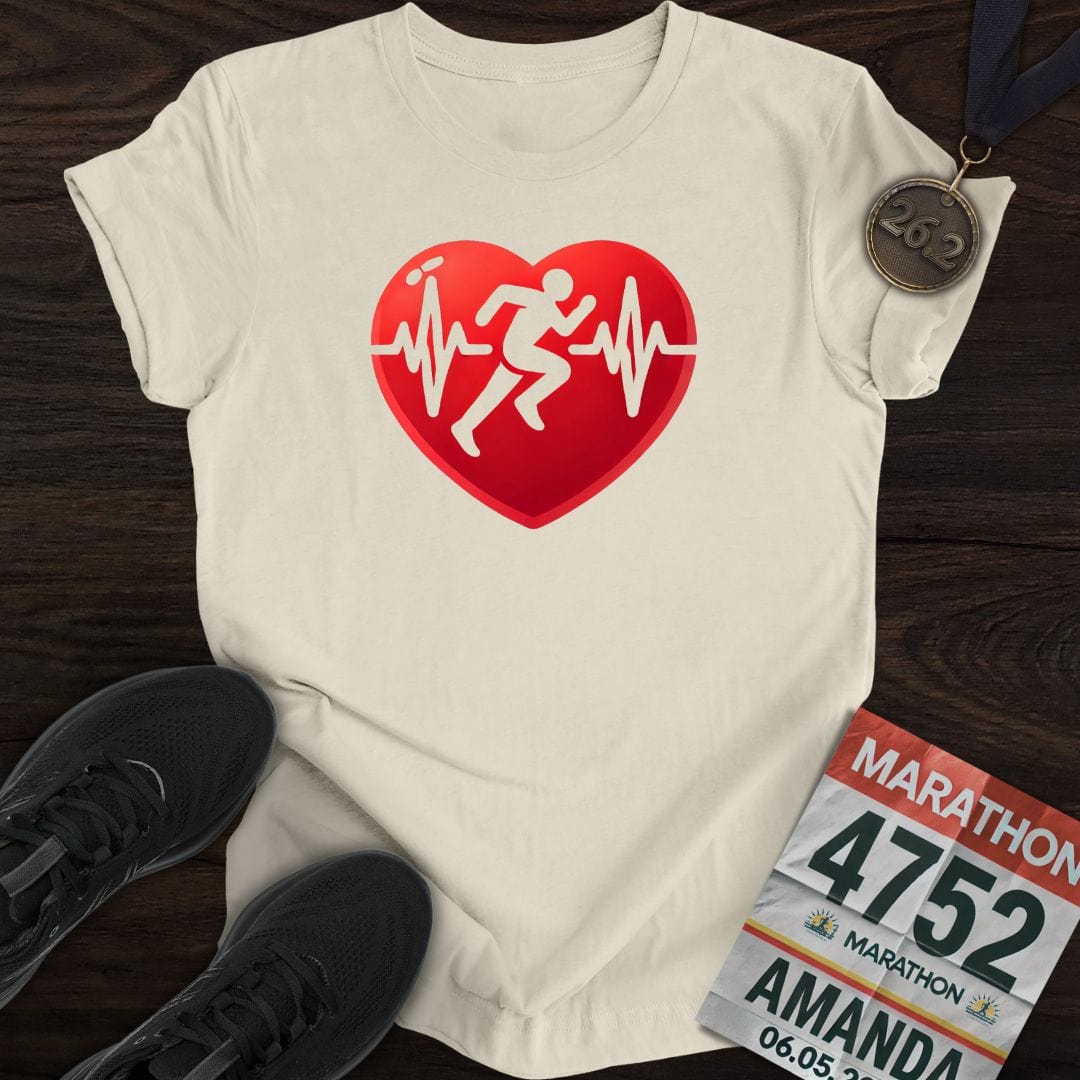 Printify T-Shirt Sand / S Run with Heart T-shirt