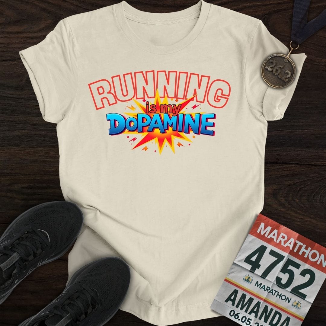 Printify T-Shirt Sand / S Running Is My Dopamine T-shirt