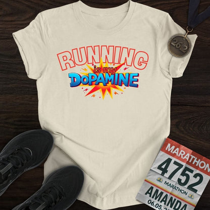 Printify T-Shirt Sand / S Running Is My Dopamine T-shirt