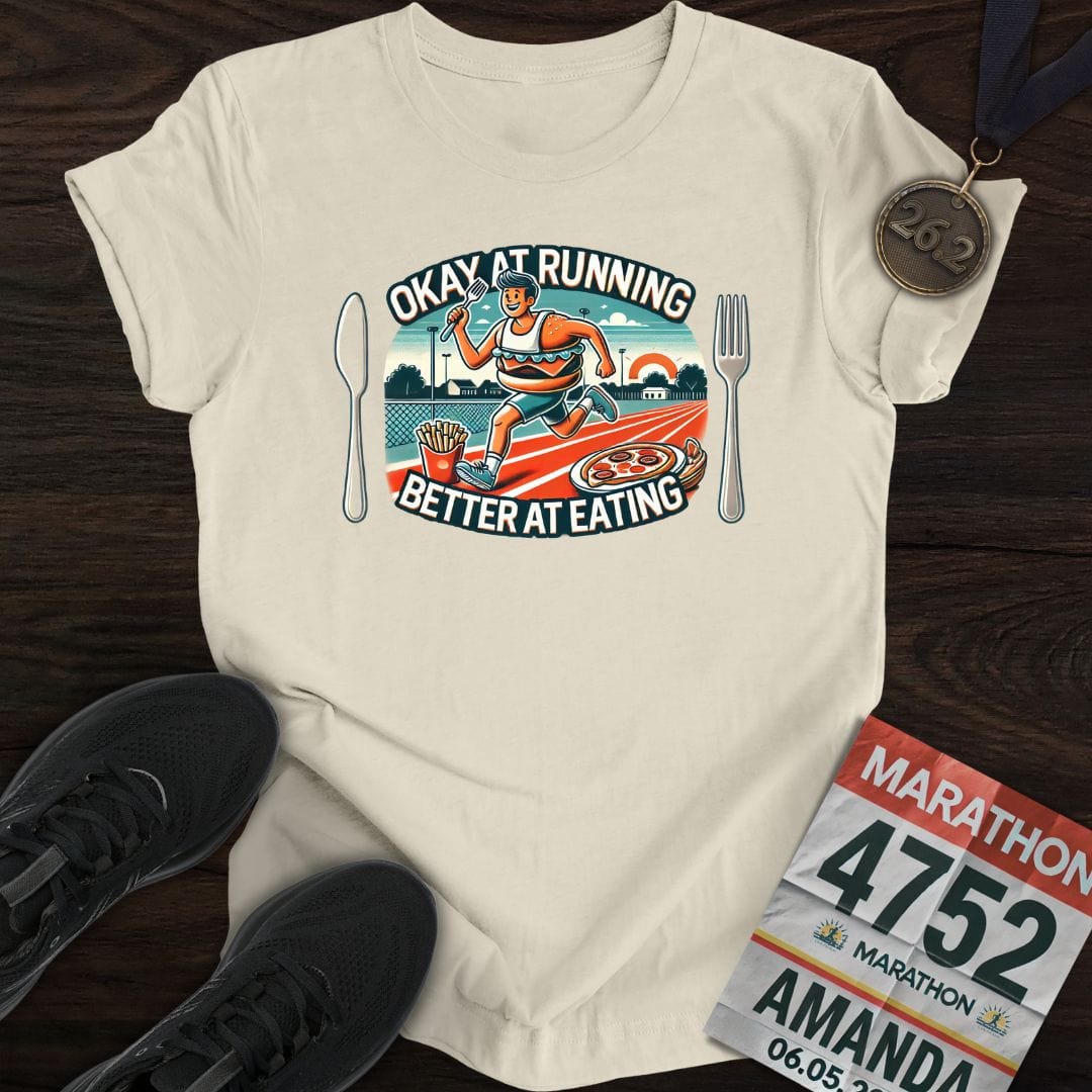 Printify T-Shirt Sand / S Running or Eating T-Shirt