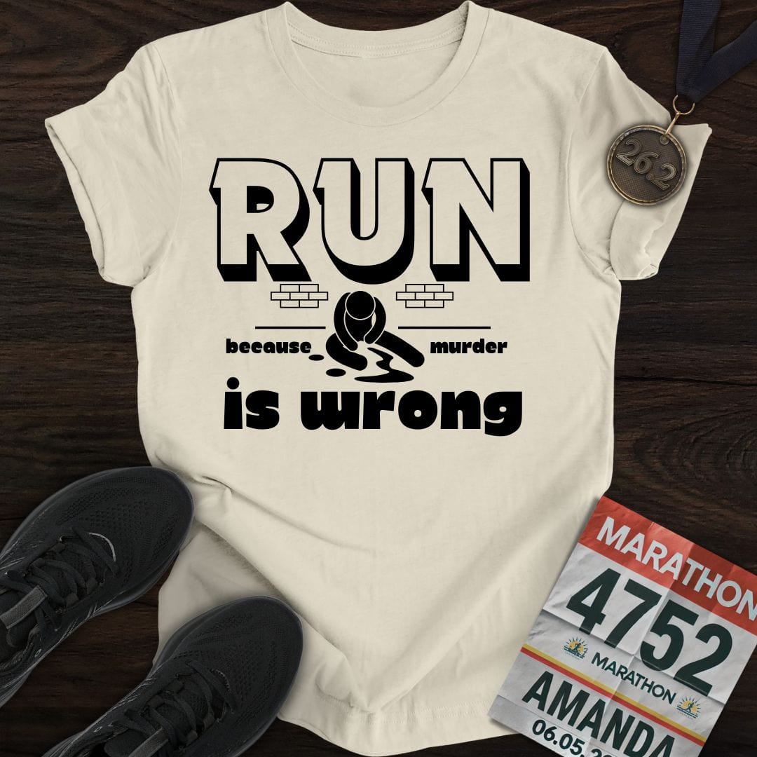 Printify T-Shirt Sand / S Running or Murder T-shirt