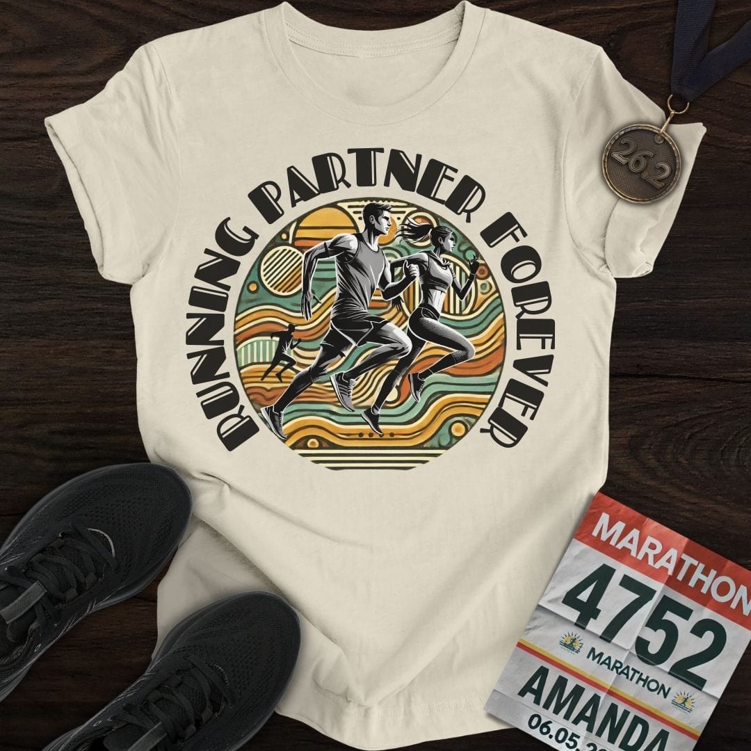Printify T-Shirt Sand / S Running Partner Forever T-Shirt