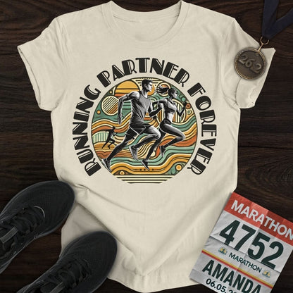 Printify T-Shirt Sand / S Running Partner Forever T-Shirt