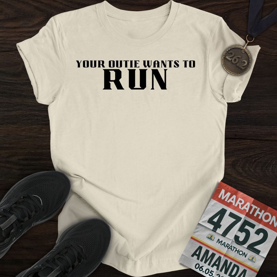 Printify T-Shirt Sand / S Your Outie Wants to Run T-shirt
