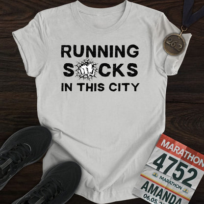 Printify T-Shirt Sport Grey / S City Runs, Zero Fun T-shirt
