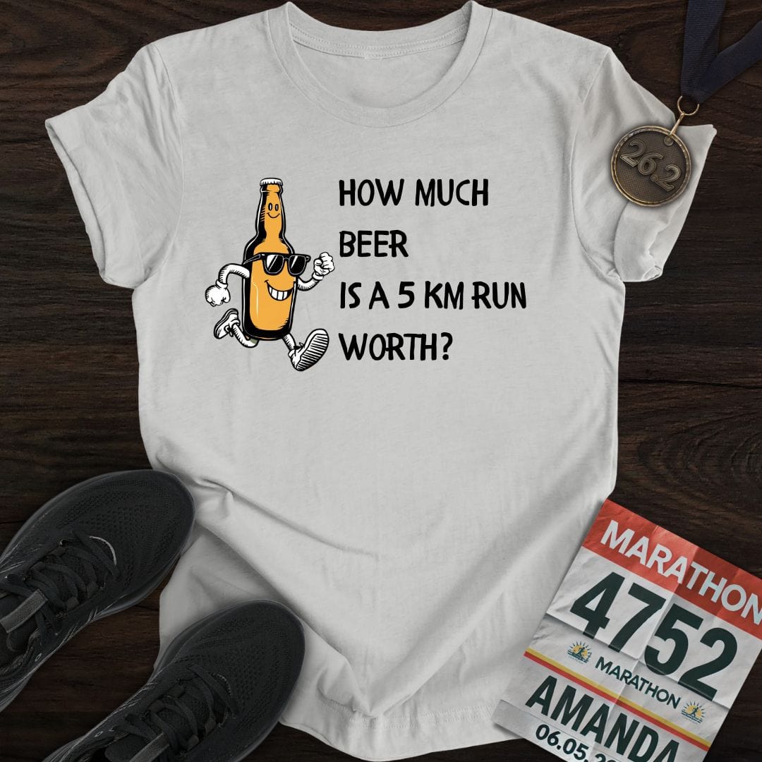 Printify T-Shirt Sport Grey / S Drink Beer Run 5KM T-Shirt