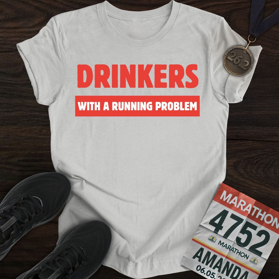 Printify T-Shirt Sport Grey / S Drinkers With A Running Problem T-Shirt