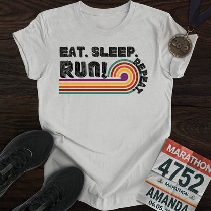 Printify T-Shirt Sport Grey / S Eat Sleep Run Repeat Retro T-shirt