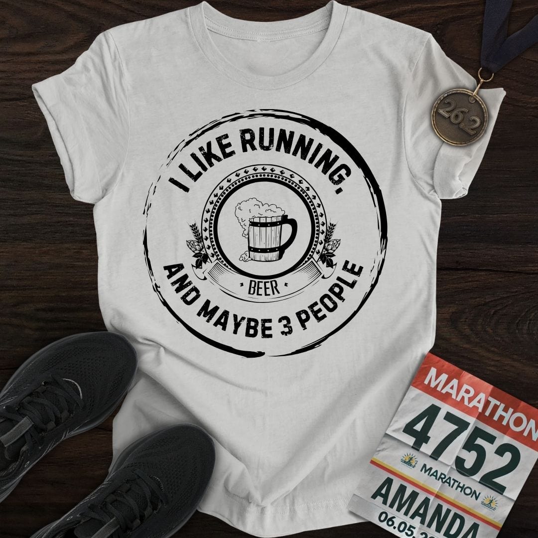 Printify T-Shirt Sport Grey / S Like Running and Beer T-shirt