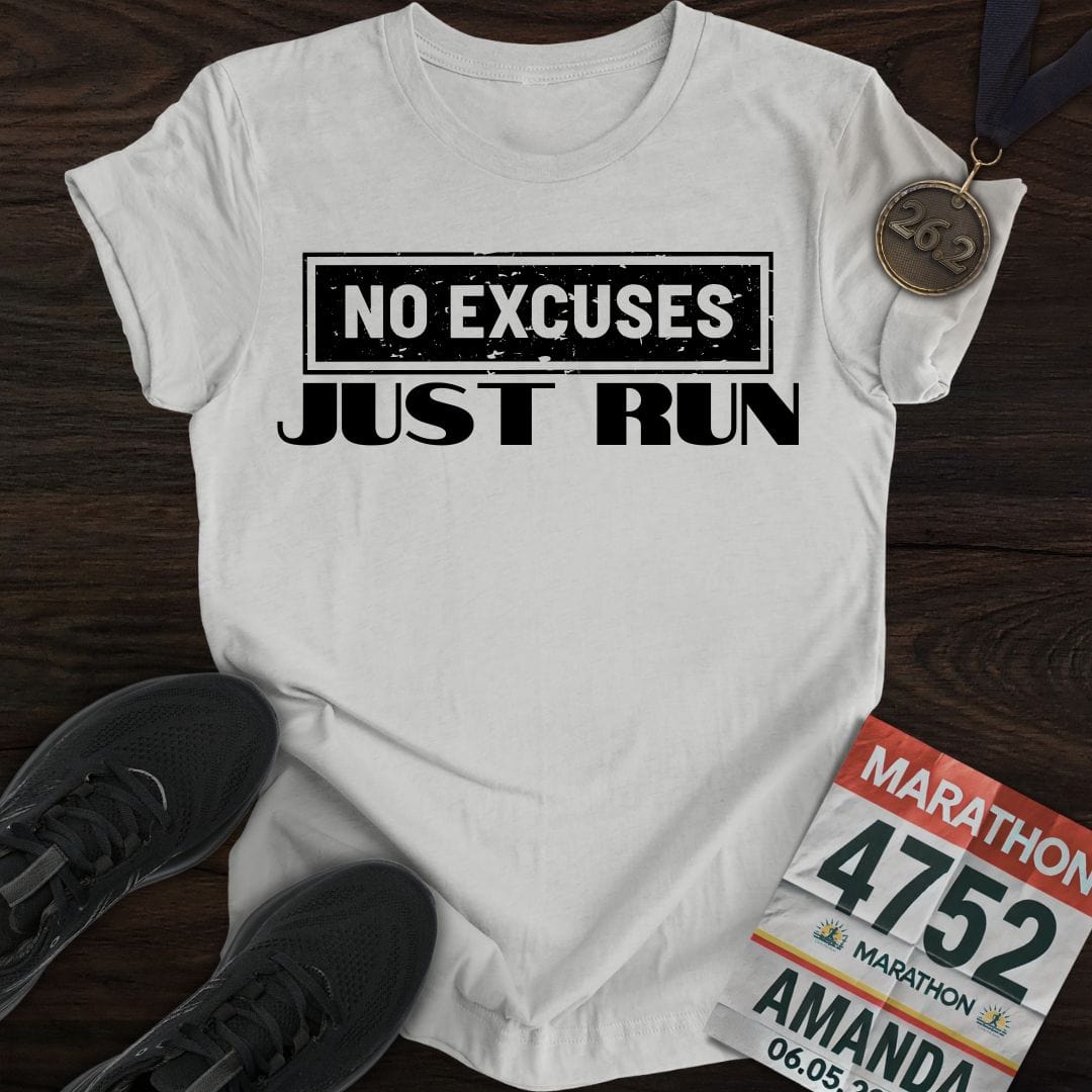 Printify T-Shirt Sport Grey / S No Excuses Just Run T-shirt