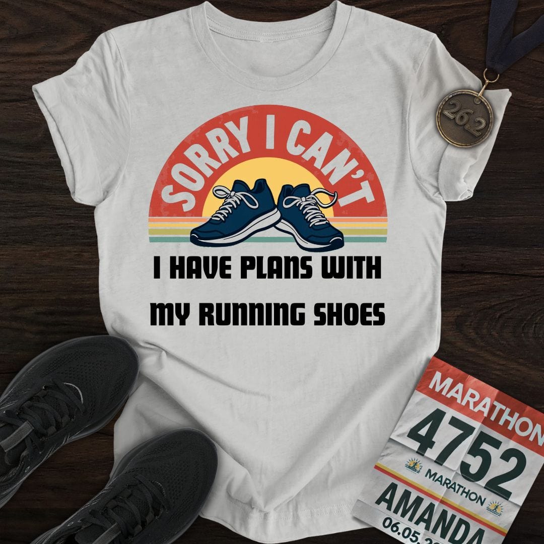 Printify T-Shirt Sport Grey / S Plans With Running Shoes T-shirt