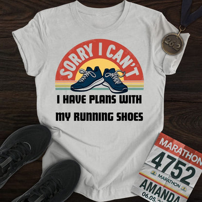 Printify T-Shirt Sport Grey / S Plans With Running Shoes T-shirt