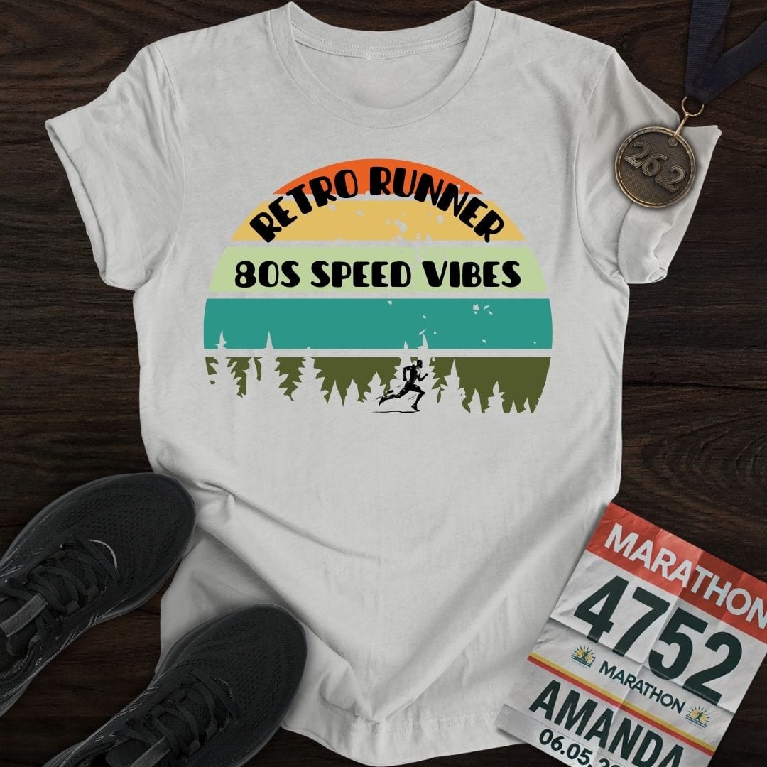 Printify T-Shirt Sport Grey / S Retro Runner: 80s Speed Vibes T-shirt