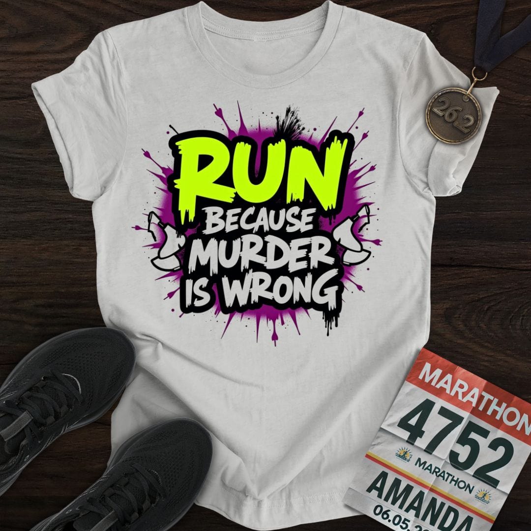 Printify T-Shirt Sport Grey / S Run Against Murder T-shirt
