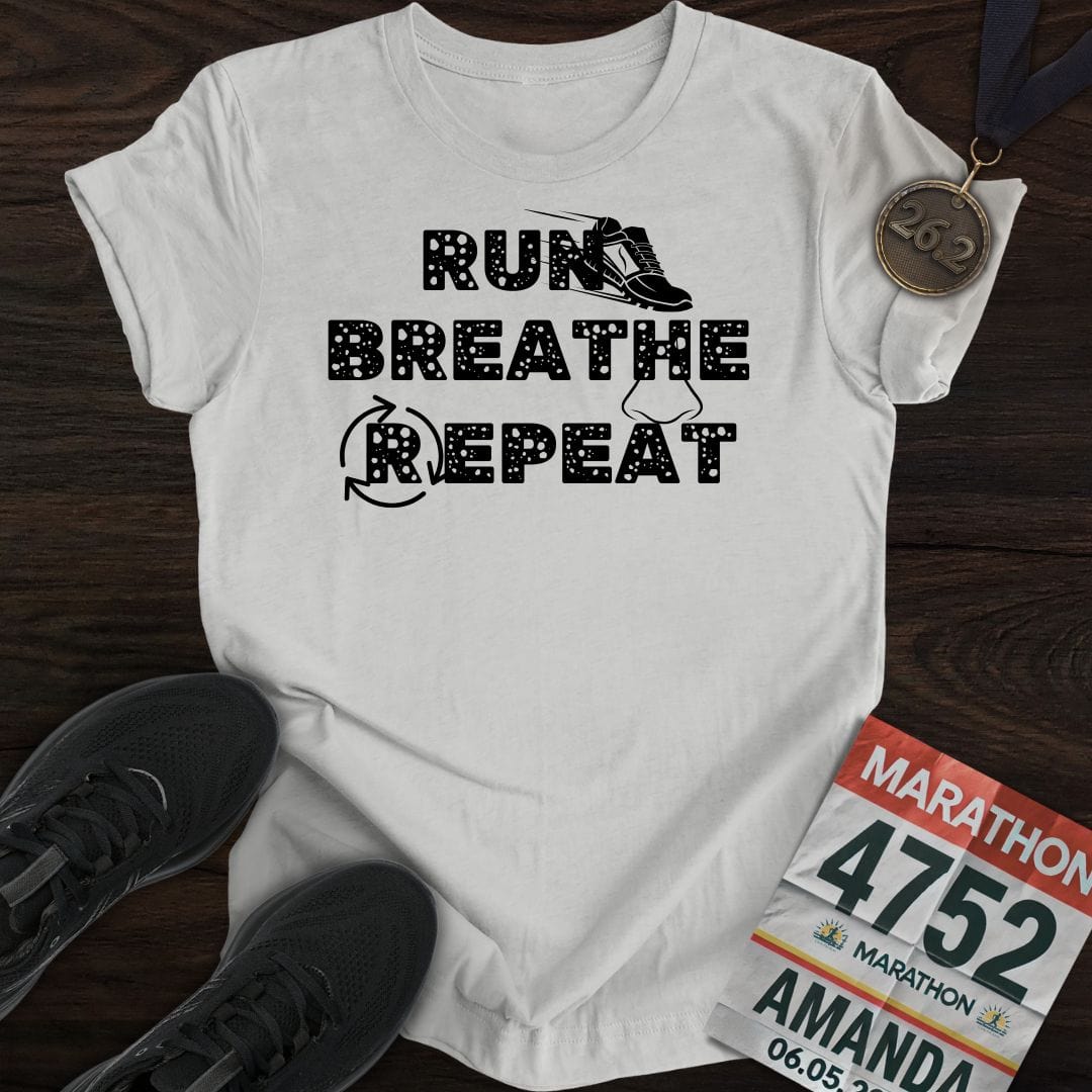 Printify T-Shirt Sport Grey / S Run Breathe Repeat T-Shirt