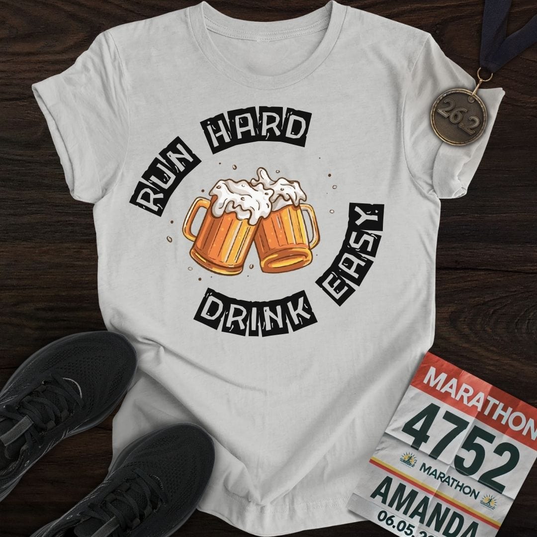 Printify T-Shirt Sport Grey / S Run Hard Drink Easy
