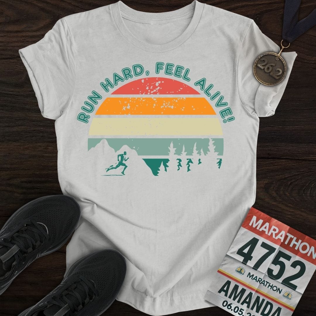 Printify T-Shirt Sport Grey / S Run Hard, Feel Alive!