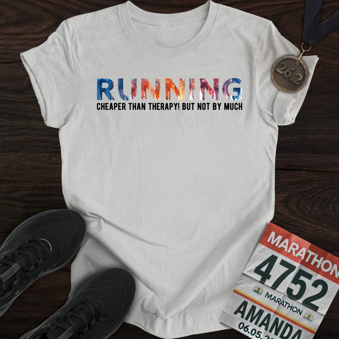 Printify T-Shirt Sport Grey / S Running: Cheaper than therapy, not by much! T-shirt