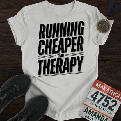 Printify T-Shirt Sport Grey / S Running Cheaper Than Therapy T-Shirt