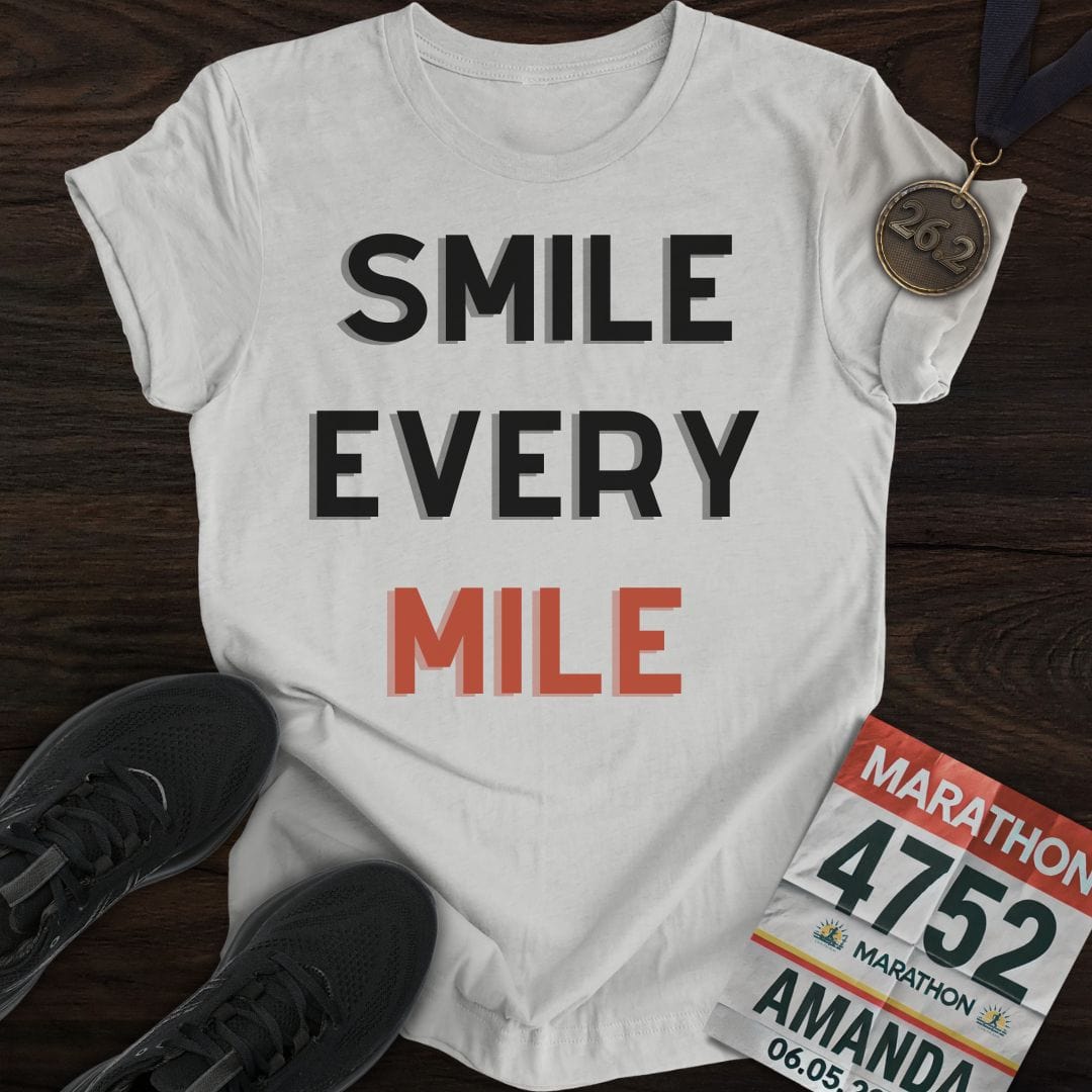 Printify T-Shirt Sport Grey / S Smile Every Mile T-Shirt