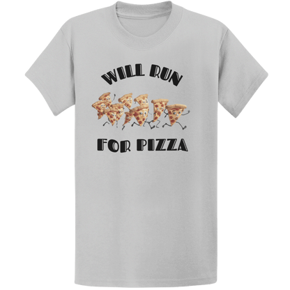 Printify T-Shirt Sport Grey / S Will Run For Pizza T-Shirt