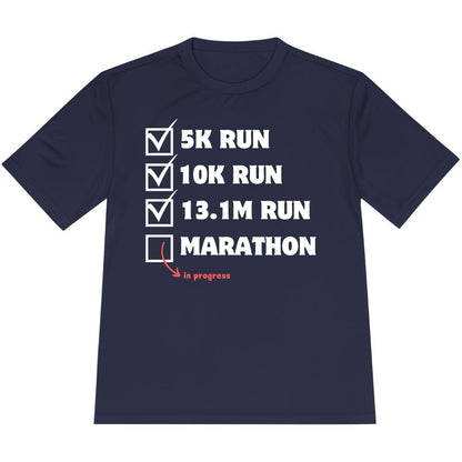 Printify T-Shirt True Navy / XS Marathon In Progress T-Shirt / Pro