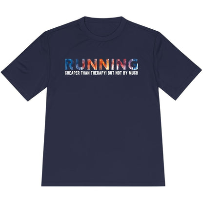 Printify T-Shirt True Navy / XS Running: Cheaper than therapy, not by much! T-Shirt / Pro
