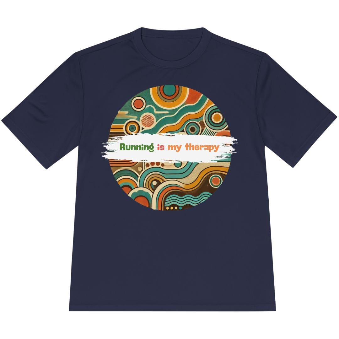 Printify T-Shirt True Navy / XS Running is My Therapy T-Shirt / Pro