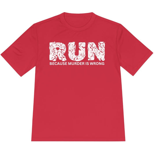 Printify T-Shirt True Red / XS Run Because Murder Is Wrong T-Shirt / Pro