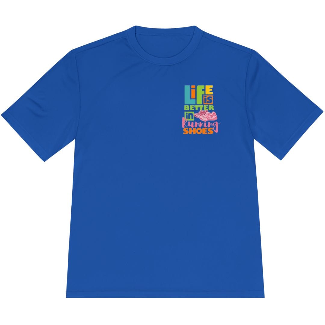 Printify T-Shirt True Royal / XS Life Is Better In Running Shoes T-Shirt / Pro