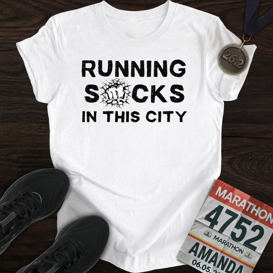 Printify T-Shirt White / S City Runs, Zero Fun T-shirt