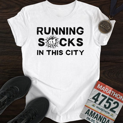 Printify T-Shirt White / S City Runs, Zero Fun T-shirt