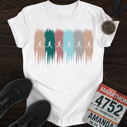 Printify T-Shirt White / S Colorful Runner T-Shirt