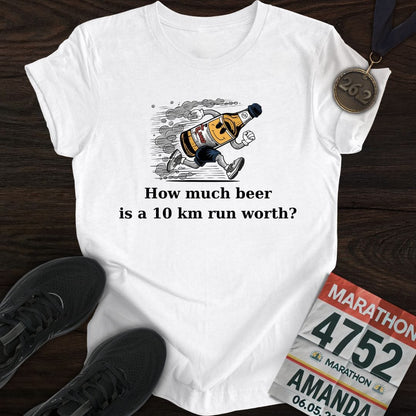 Printify T-Shirt White / S Drink Beer Run 10KM T-Shirt